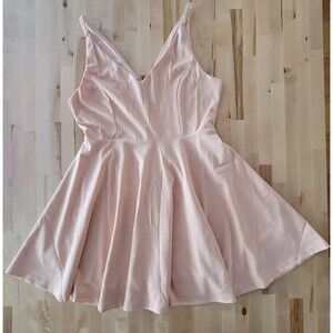 NWT Fit And Flare Skater Dress, Peach, Ballet, V-Neck,  Hidden Zipper - Sz L